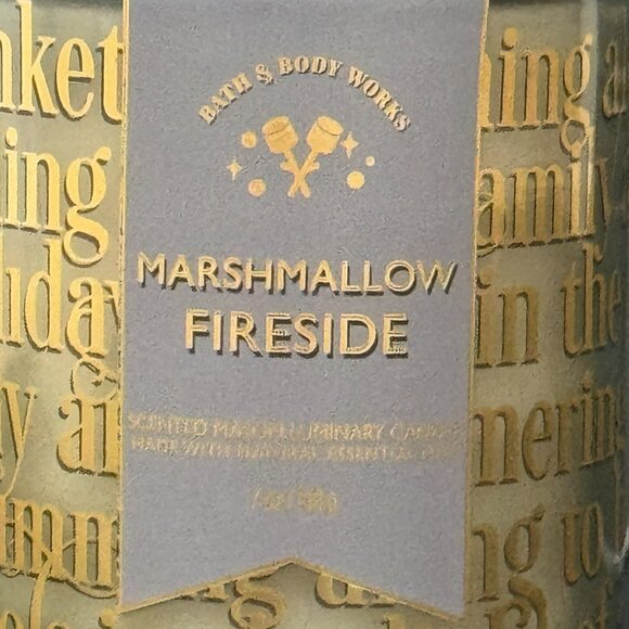 BBW Marshmallow Fireside Bath & Body Works Mason Jar Single Wick Candle - Picture 3 of 10